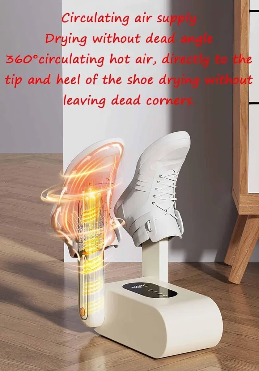Secador eléctrico de Zapatos de 220 V con Temporizador - Secador portátil para Botas de Trabajo - Soporte Plegable y Ajustable para un Secado eficiente del Calzado (Green)
