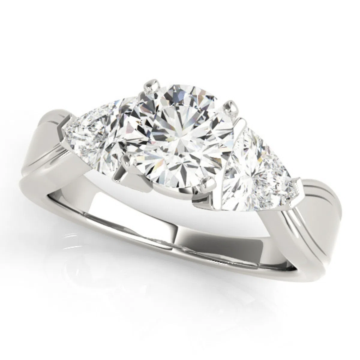 Anillo de compromiso de 3 piedras cultivadas en laboratorio para mujer | 0,50 quilates - 5,00 ct D/VVS | Anillo de platino macizo, oro de 9 K y 18 quilates y plata | Centro redondo brillante