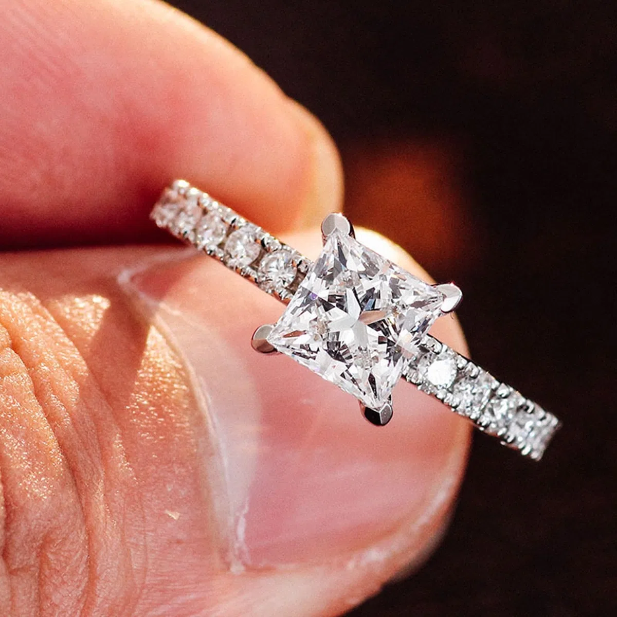 Anillos Mujeres Pulgares Anillos Mujeres Flaco Princesa Cuadrado Forma Mejor Novia Regalos Cumpleaños