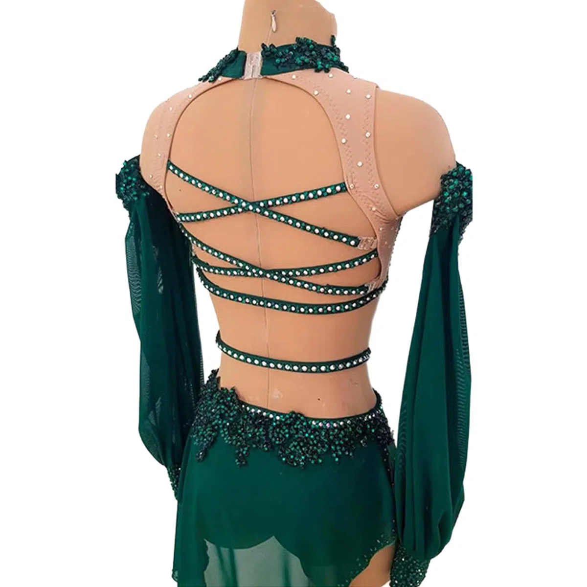 Vestido danza lírica mujer juvenil con strass tul y espalda abierta
