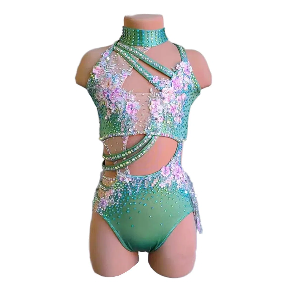 Traje de danza lírica mujer juvenil, conjunto floral 2 piezas