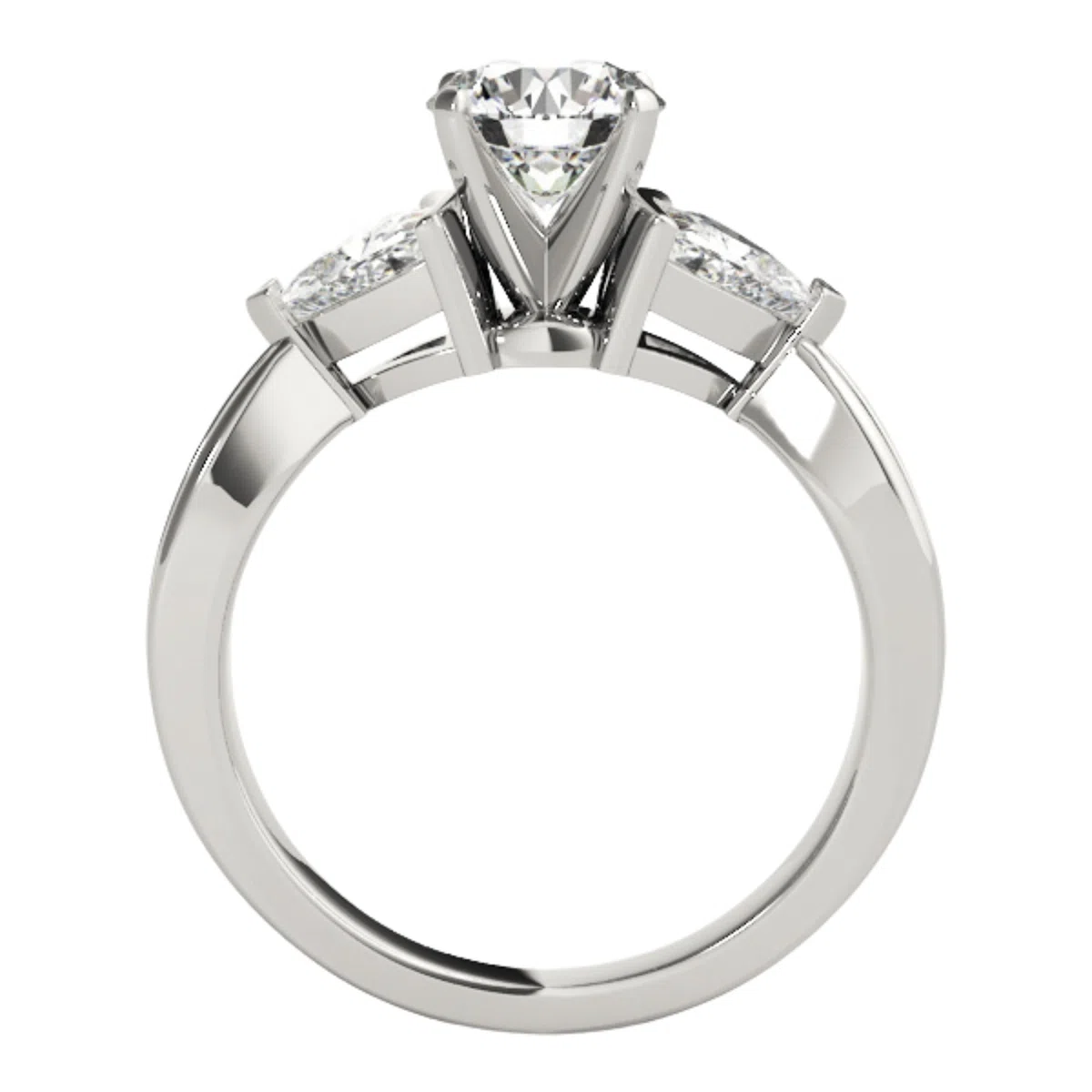 Anillo de compromiso de 3 piedras cultivadas en laboratorio para mujer | 0,50 quilates - 5,00 ct D/VVS | Anillo de platino macizo, oro de 9 K y 18 quilates y plata | Centro redondo brillante