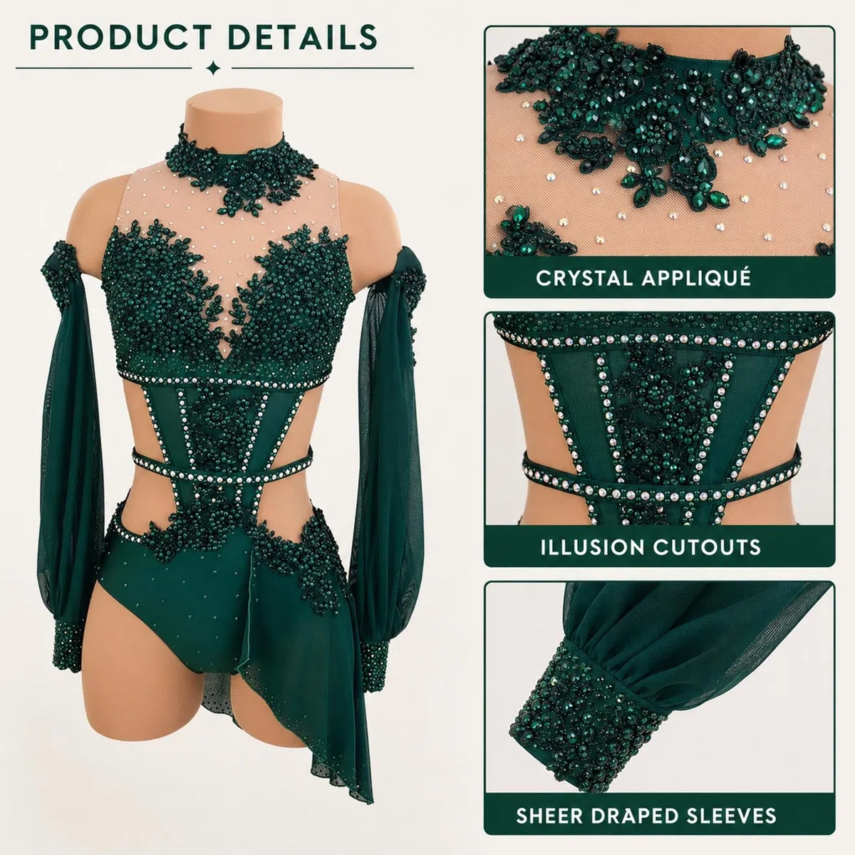 Vestido danza lírica mujer juvenil con strass tul y espalda abierta