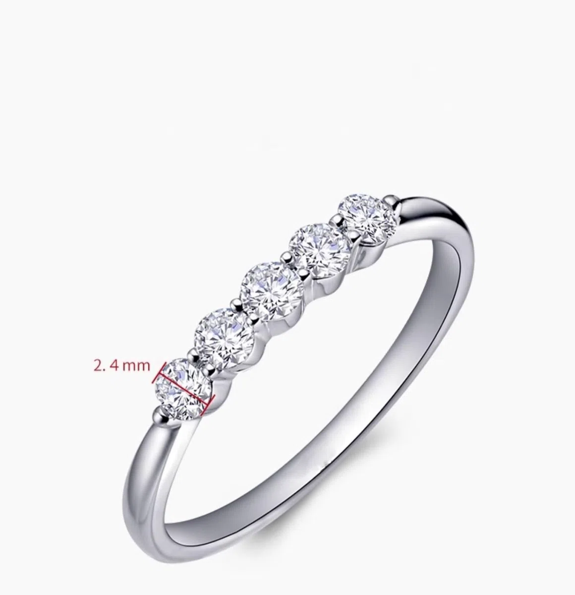 Anillo de Compromiso Oro Blanco Mujer 9 K / 14 K / 18 K, Redondo con Diamante de 0,3ct, Anillo Alianzas Plata Mujer