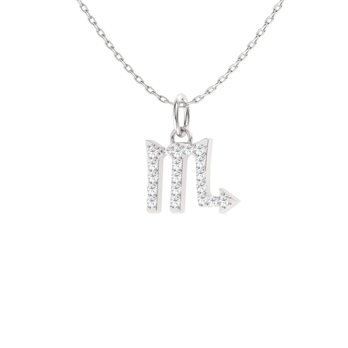 Colgante Escorpio (símbolo del zodiaco es Escorpión) con diamantes certificados Collar en oro blanco de 14 quilates - Diamondere