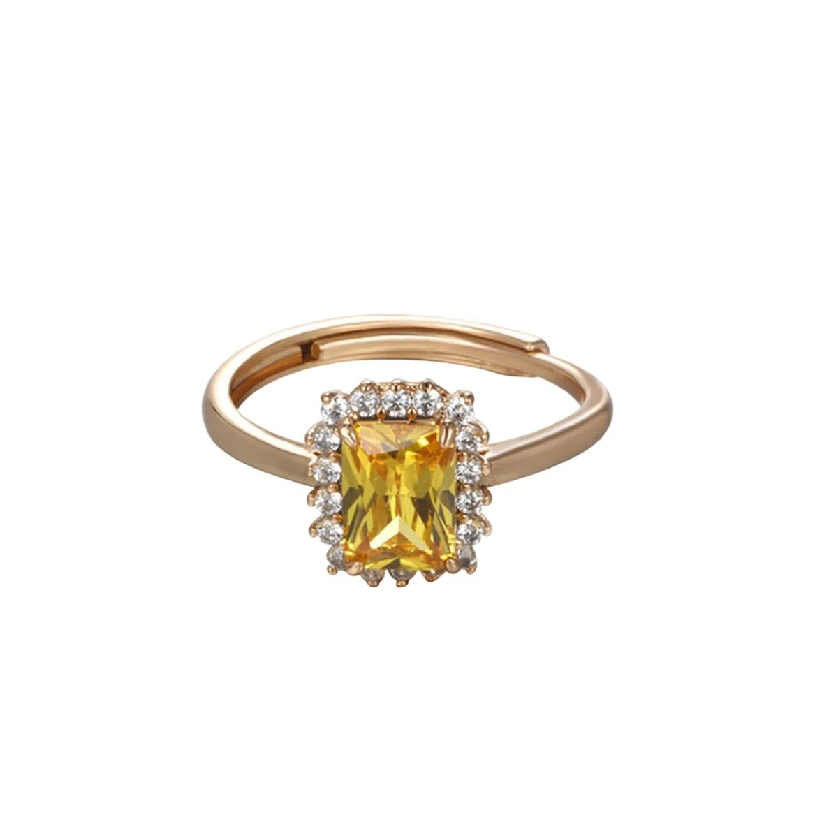Anillo de compromiso de oro blanco de 9 K/14 K/18 K, anillo abierto, anillo de boda, anillo de boda Au 375/585/750, talla 47-65