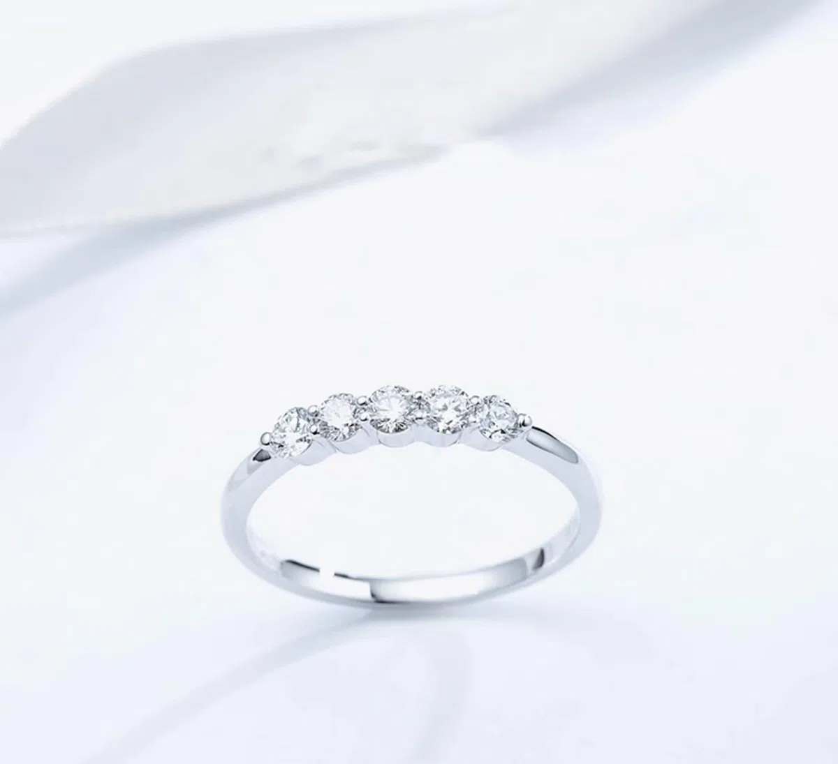 Anillo de Compromiso Oro Blanco Mujer 9 K / 14 K / 18 K, Redondo con Diamante de 0,3ct, Anillo Alianzas Plata Mujer