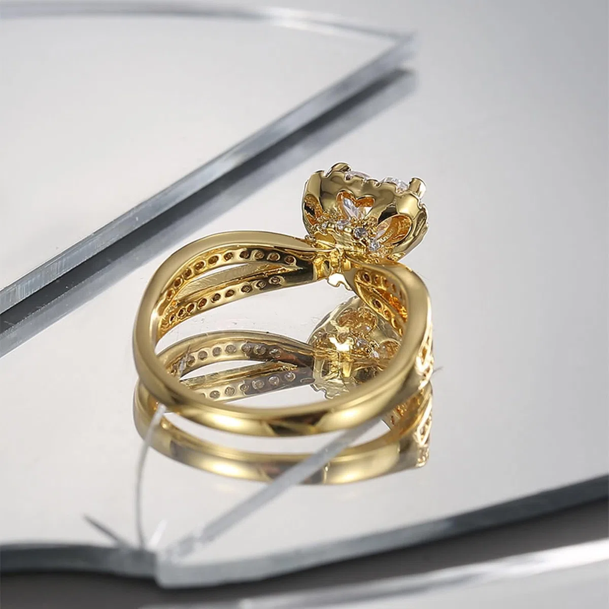 Beydodo Anillos Mujer de Oro 9 14 18 Kilates Matrimonio con Corazón con Moissanita, Anillo Mujer Oro de Compromiso