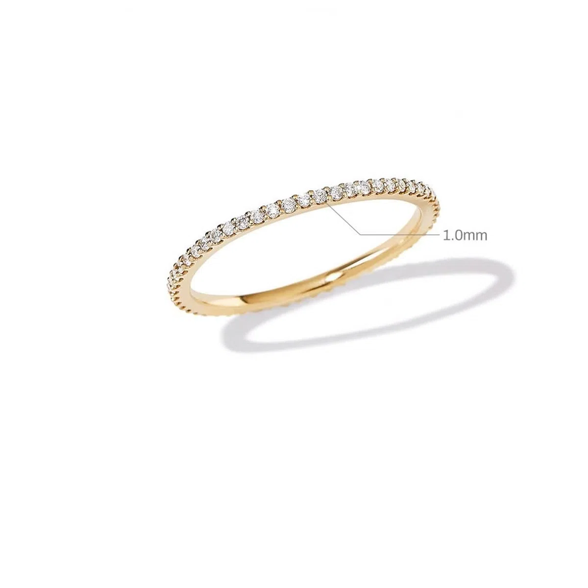Beydodo Anillos de Boda Oro de 9 14 18 K para Mujer con Simple Redondo con Moissanita, Anillo Matrimonio Oro de Mujer