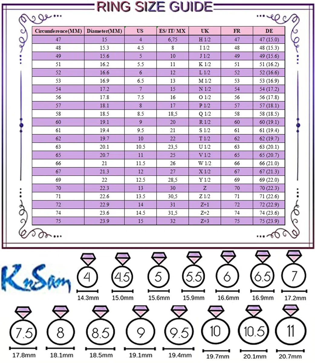 KnSam Anillo de boda de oro blanco de 9 K/14 K/18 K, joyas de oro auténtico, 4 garras con moissanita, alianzas Au 375/585/750, oro blanco, talla 47-65