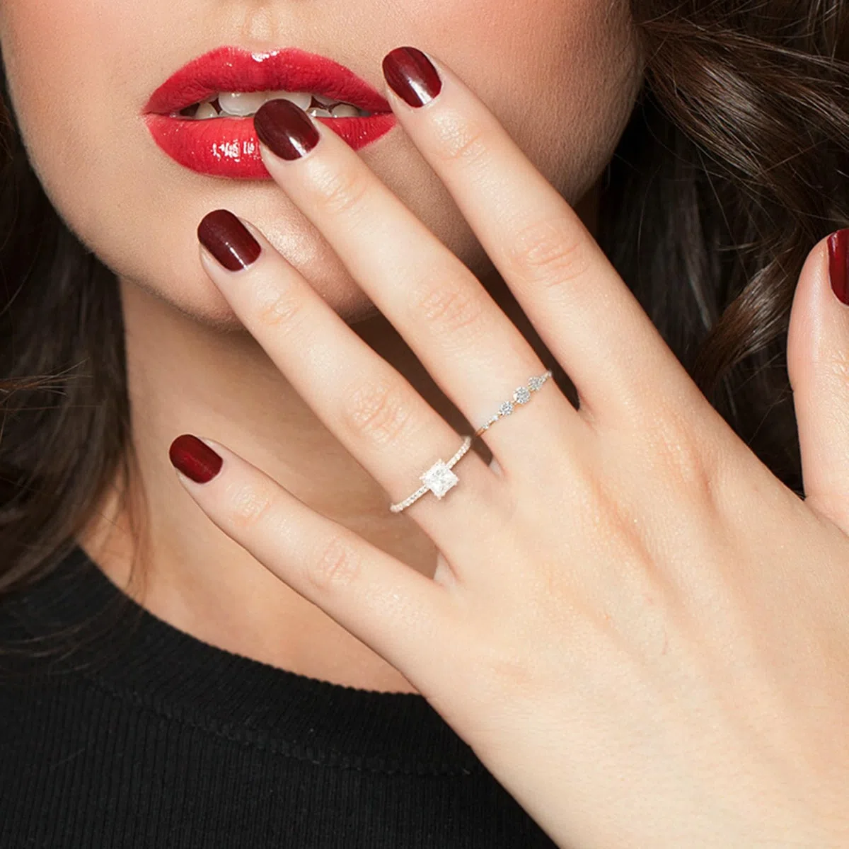 Anillo de oro amarillo de 9 quilates, 14 quilates y 18 quilates, talla J-U, anillos de compromiso para mujer con moissanita, anillos estrechos de aniversario de boda para esposa y novia