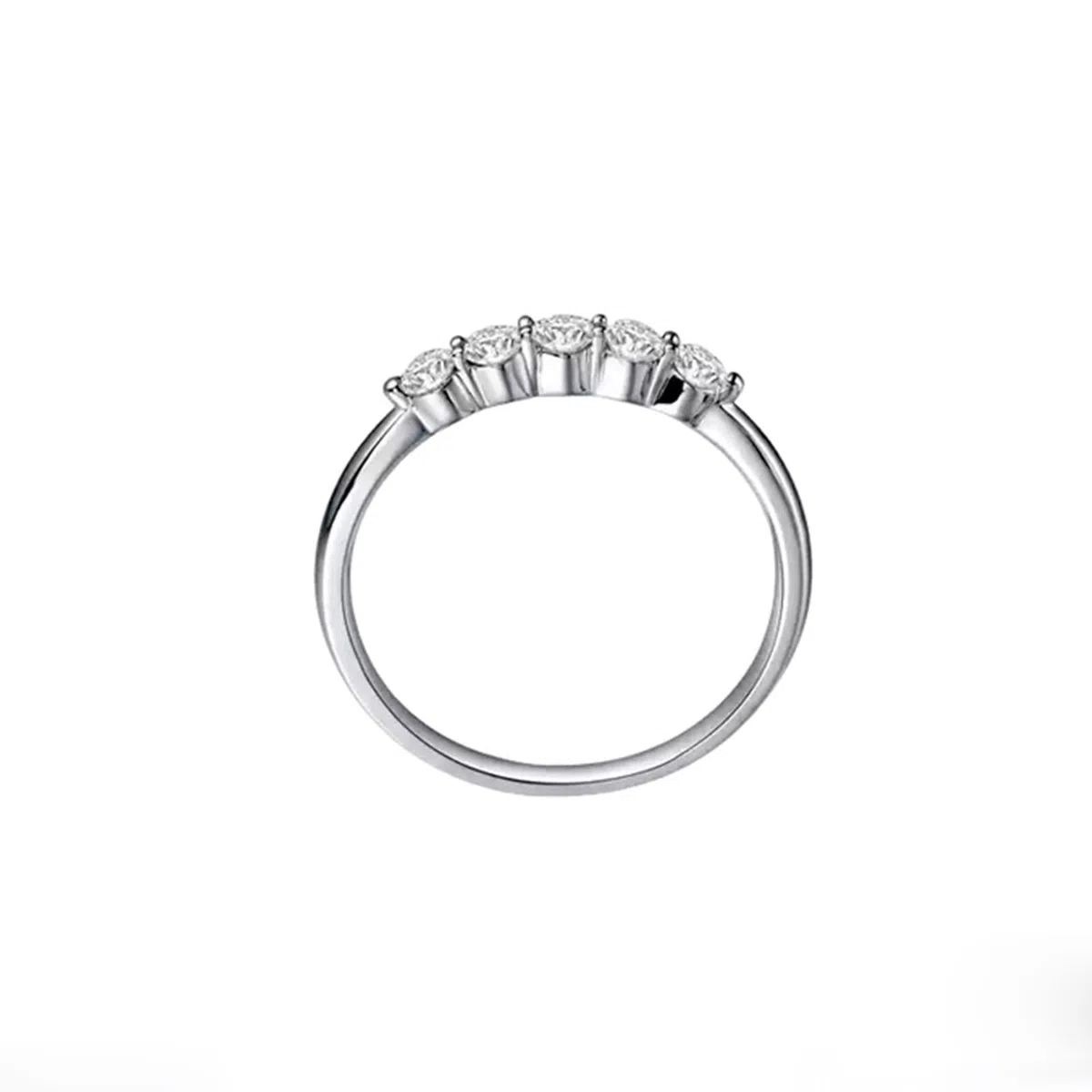 Anillo de Compromiso Oro Blanco Mujer 9 K / 14 K / 18 K, Redondo con Diamante de 0,3ct, Anillo Alianzas Plata Mujer