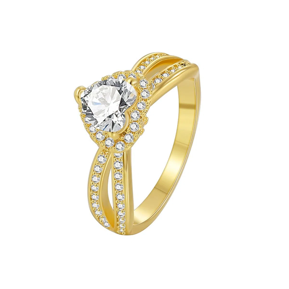 Beydodo Anillos Mujer de Oro 9 14 18 Kilates Matrimonio con Corazón con Moissanita, Anillo Mujer Oro de Compromiso