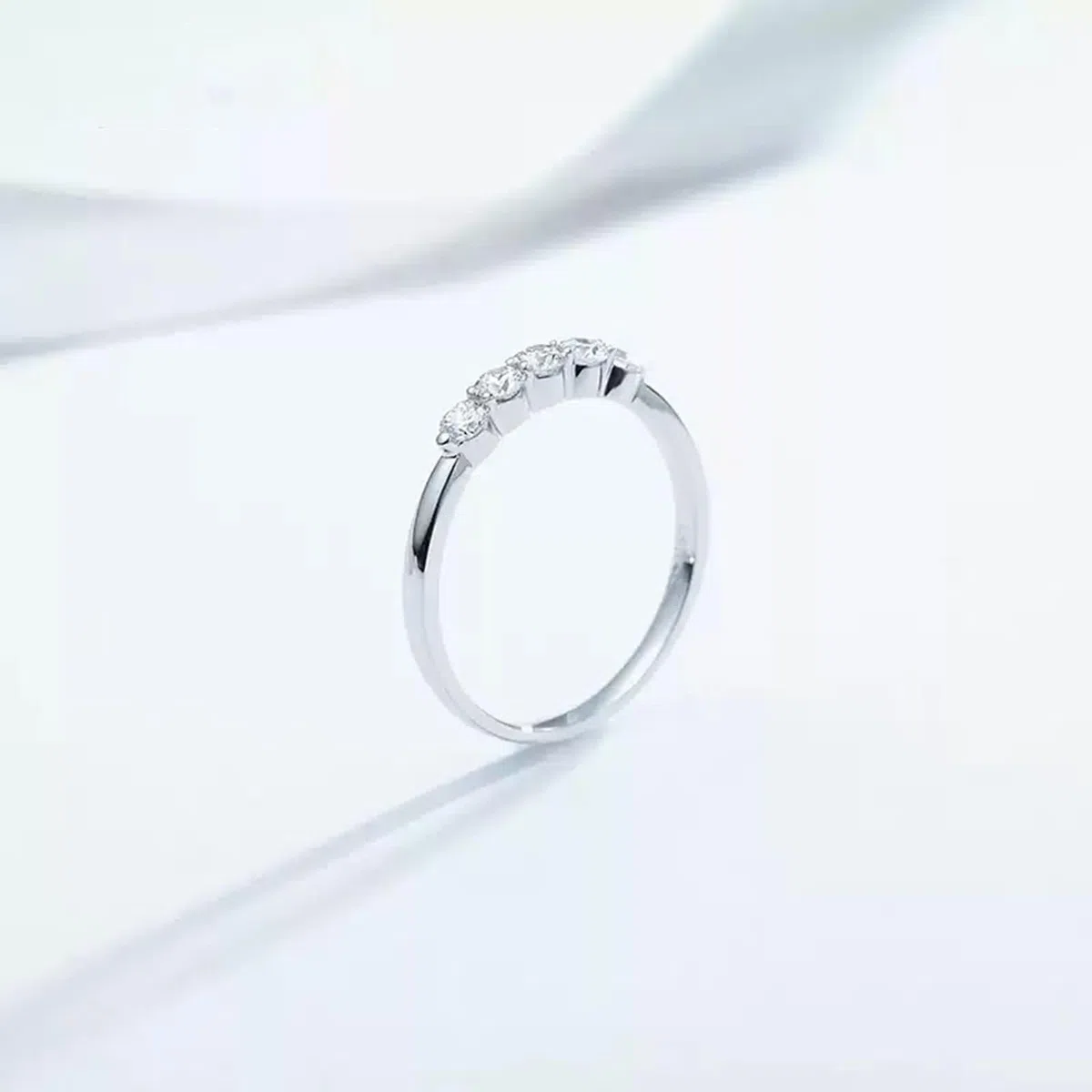 Anillo de Compromiso Oro Blanco Mujer 9 K / 14 K / 18 K, Redondo con Diamante de 0,3ct, Anillo Alianzas Plata Mujer