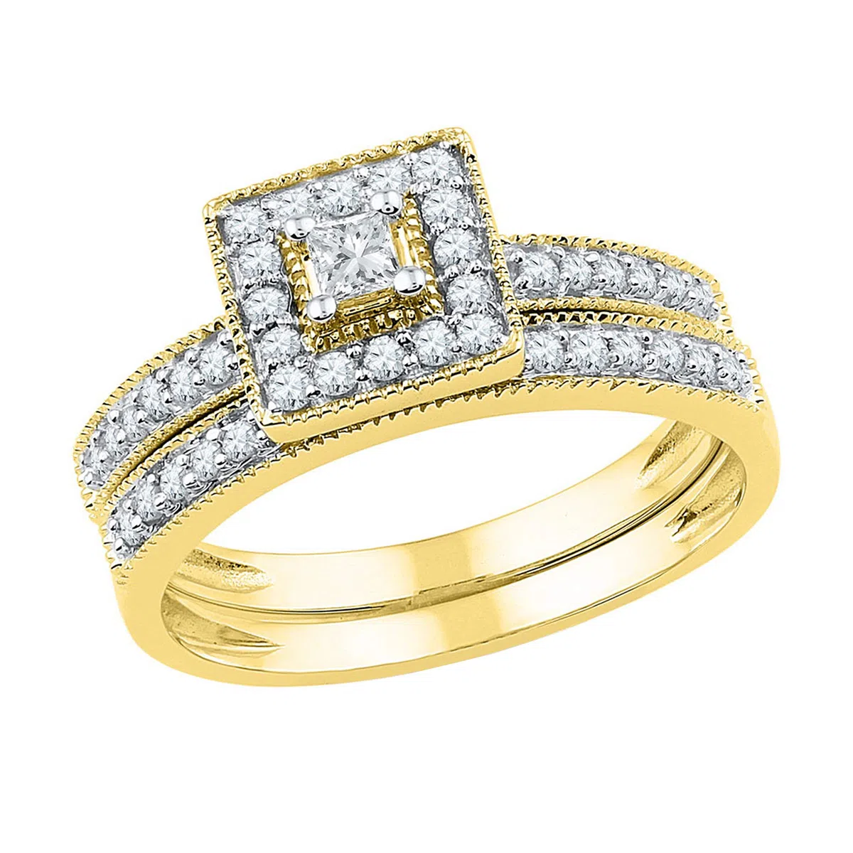 DazzlingRock Collection 10 quilates oro amarillo redonda H-I Diamond