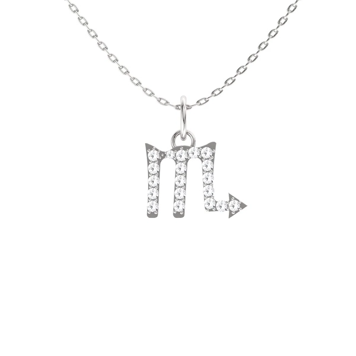 Colgante Escorpio (símbolo del zodiaco es Escorpión) con diamantes certificados Collar en oro blanco de 14 quilates - Diamondere