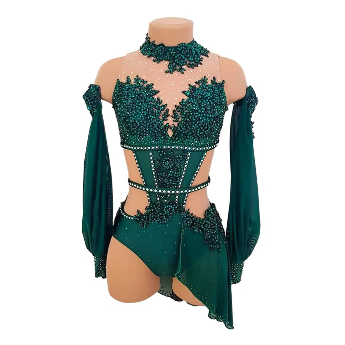 Vestido danza lírica mujer juvenil con strass tul y espalda abierta