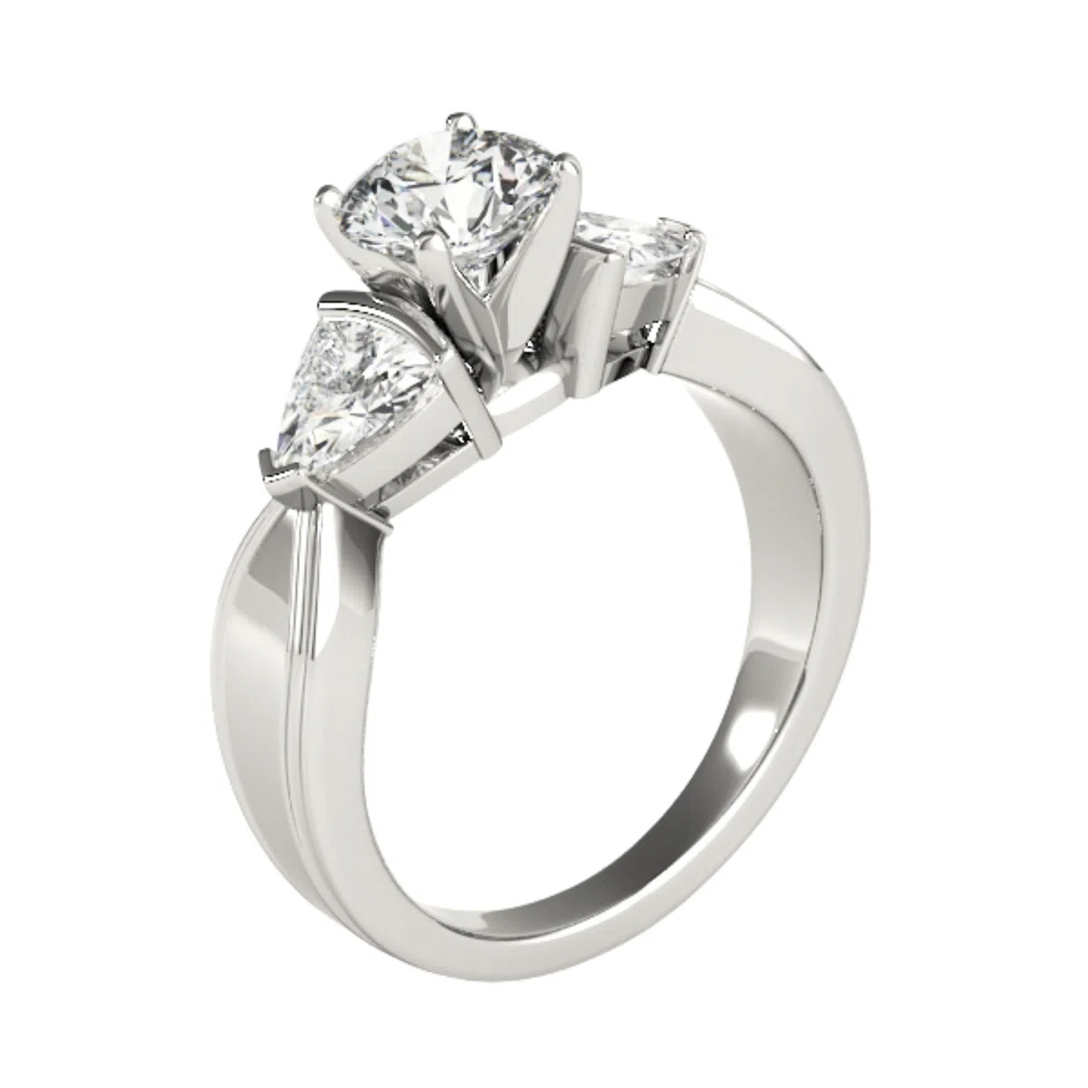 Anillo de compromiso de 3 piedras cultivadas en laboratorio para mujer | 0,50 quilates - 5,00 ct D/VVS | Anillo de platino macizo, oro de 9 K y 18 quilates y plata | Centro redondo brillante
