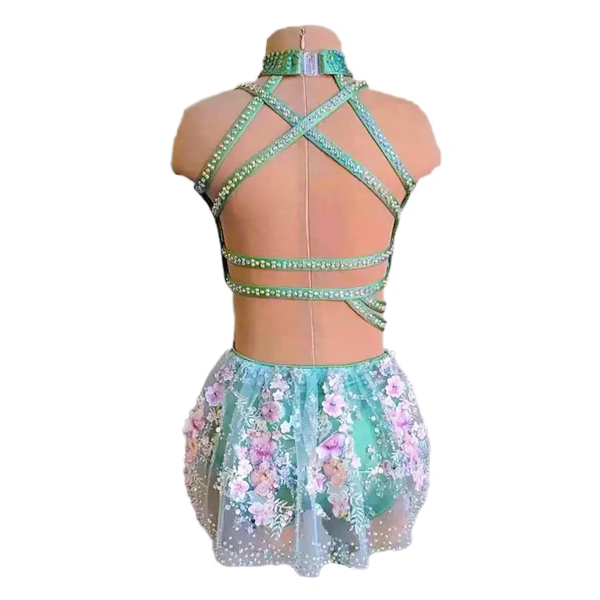 Traje de danza lírica mujer juvenil, conjunto floral 2 piezas