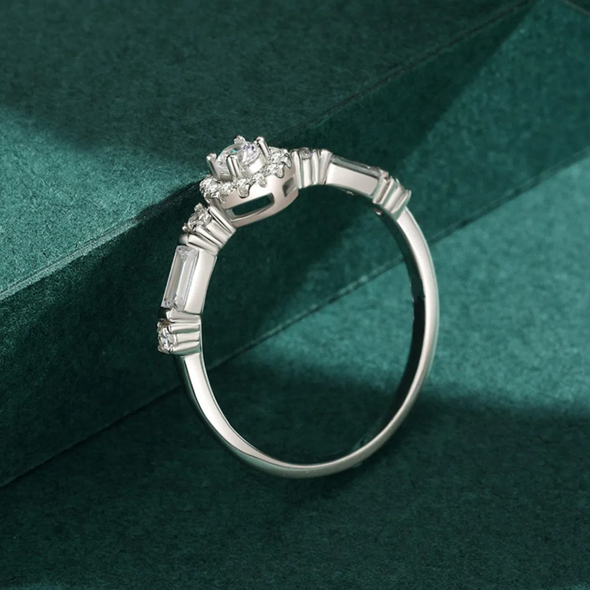 KnSam Anillos de oro auténtico para parejas de oro amarillo de 18 quilates, geométricos con moissanita, 950 de platino para parejas de laboratorio, tallas 47-65